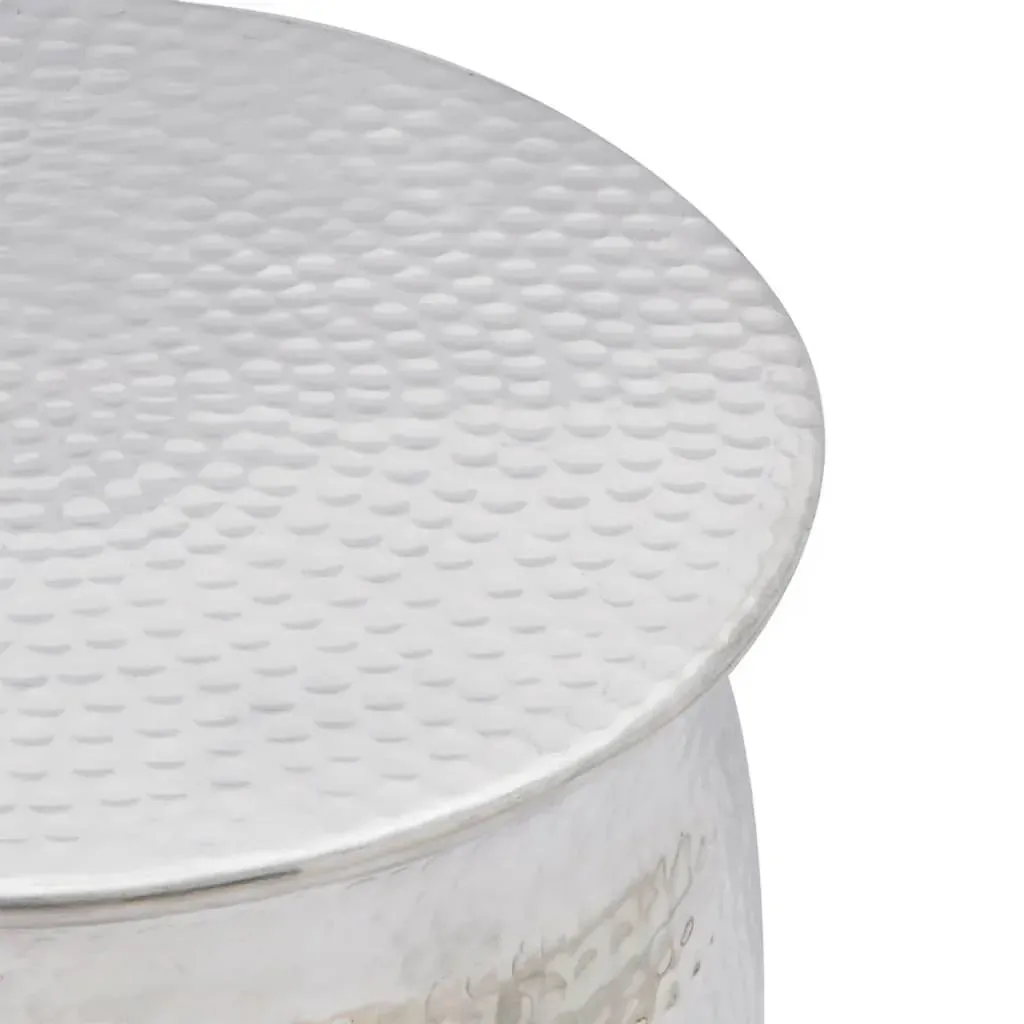 Hammered Aluminium Stool/Side Table Silver Price