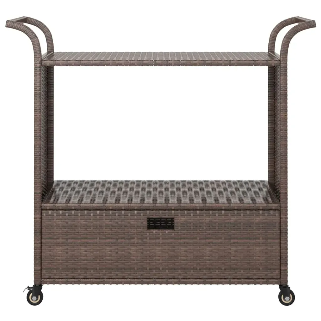 Bar Cart with Drawer 100x45x97 cm Poly Rattan Price