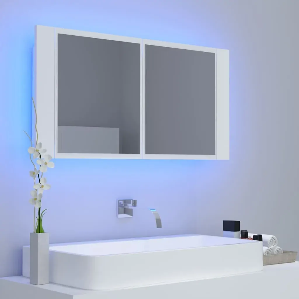 LED Bathroom Mirror Cabinet 90x12x45 cm Price