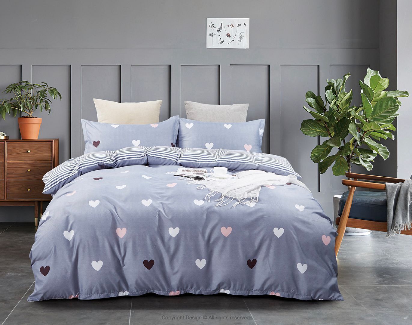 Love Heart Quilt/Doona/Duvet Cover Set Price