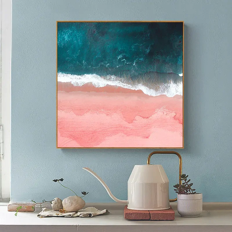 Wall Art 90cmx90cm Pink Sea Wood Frame Canvas Price