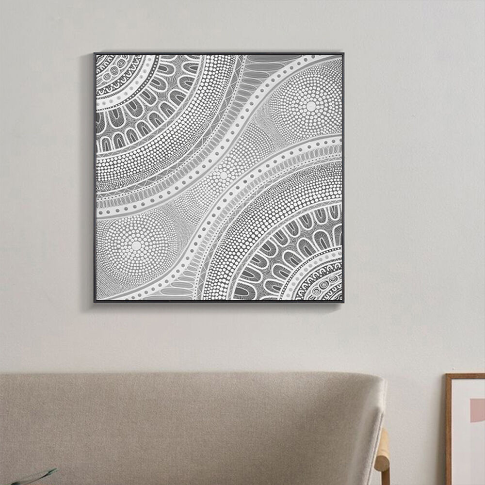70cmx70cm Nayiri Bami Black Frame Canvas Wall Art Price