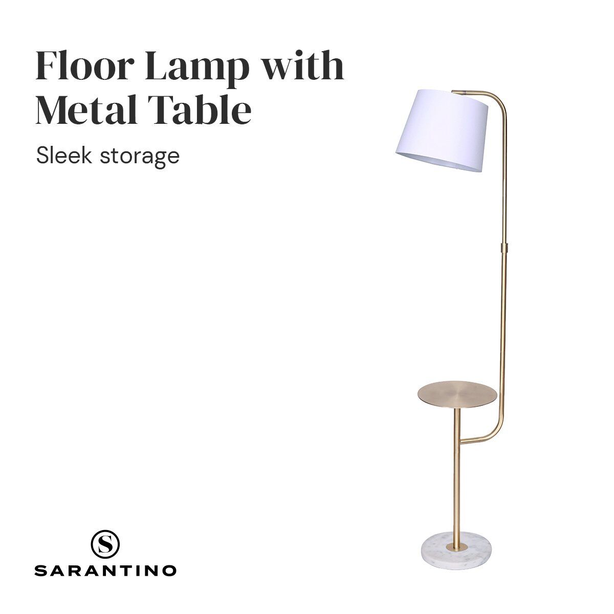 Sarantino Floor Lamp with Metal End Table Price