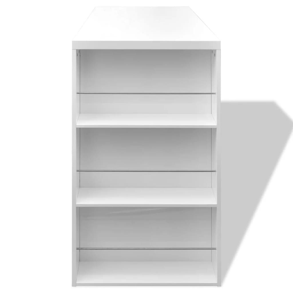 Bar Table MDF with Wine Rack High Gloss White Price