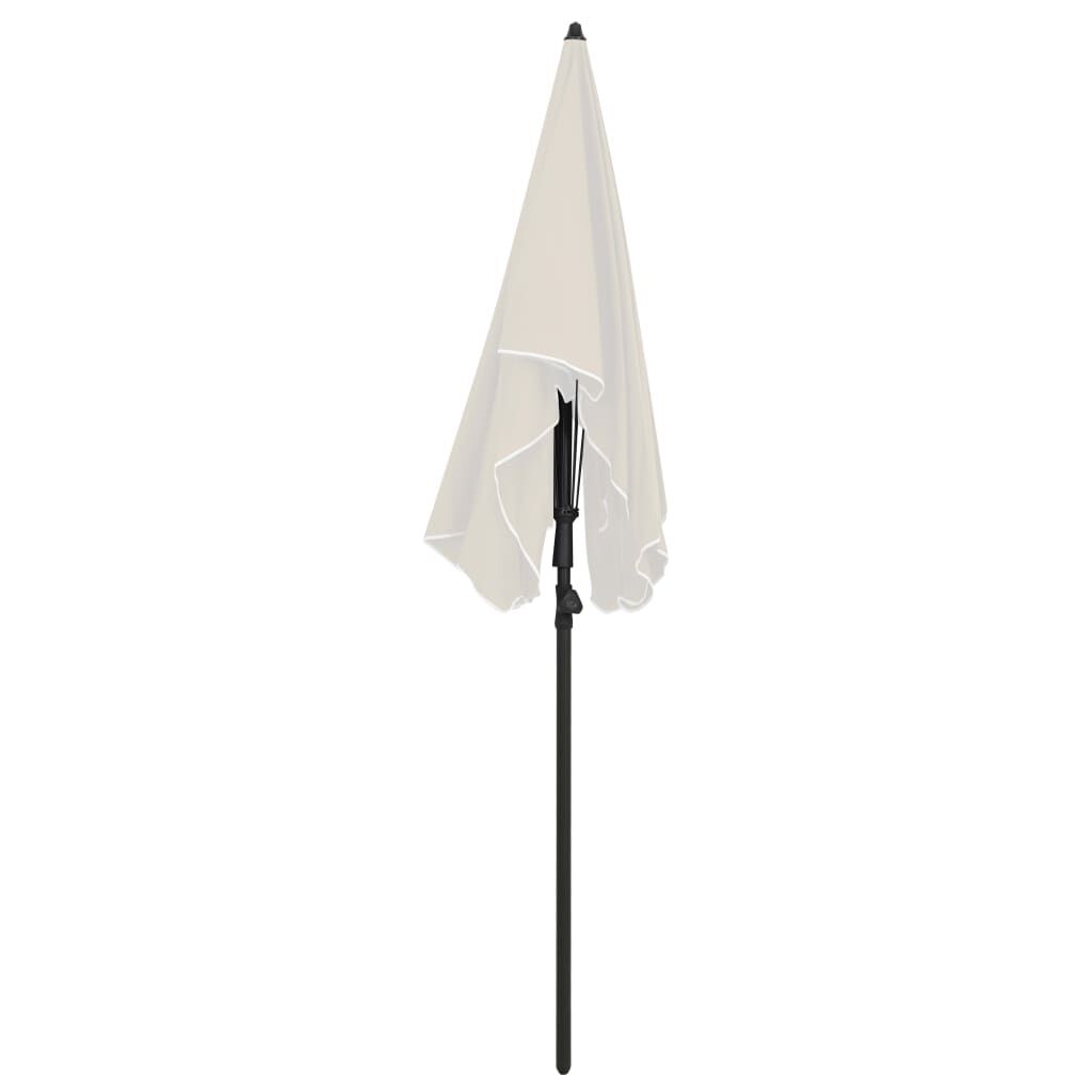 Garden Parasol with Pole 200x130 cm Sand Price