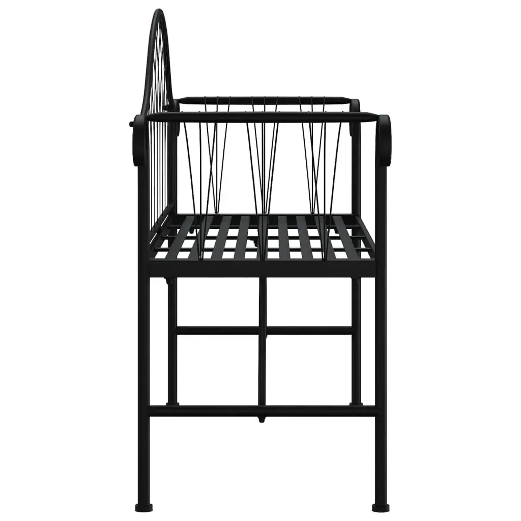 2-Seater Garden Bench 128 cm Black Steel Price
