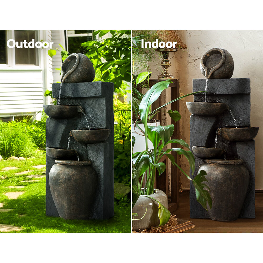 Gardeon Solar Water Feature Cascading Fountain 5 Tiered Bowl Bird Bath 99CM Price
