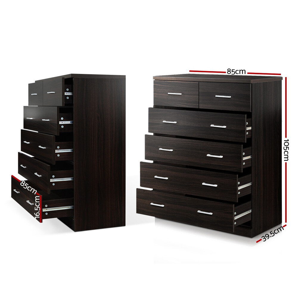 Artiss 6 Chest of Drawers - ANDES Walnut Price