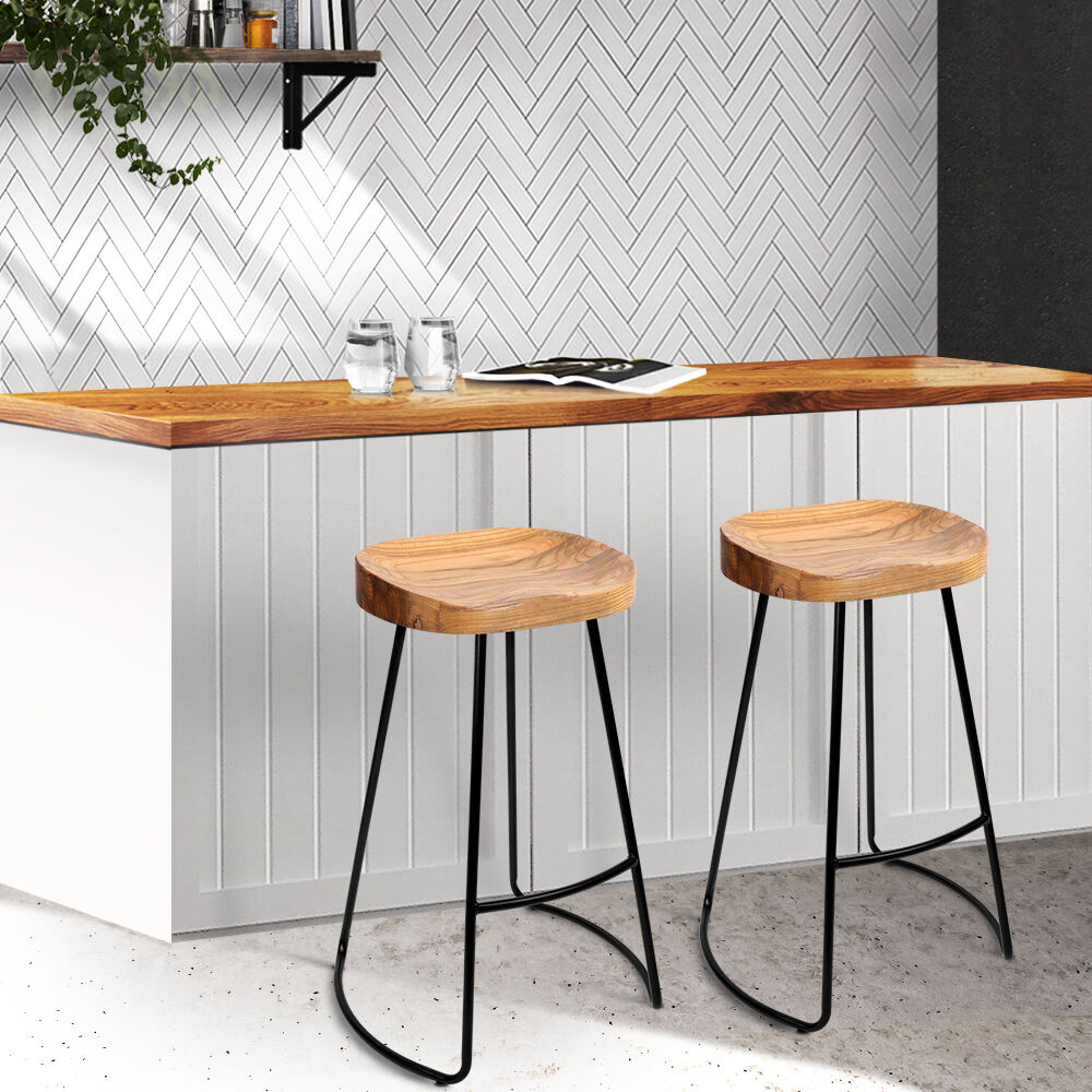 Backless Elm Wood Bar Stools Price