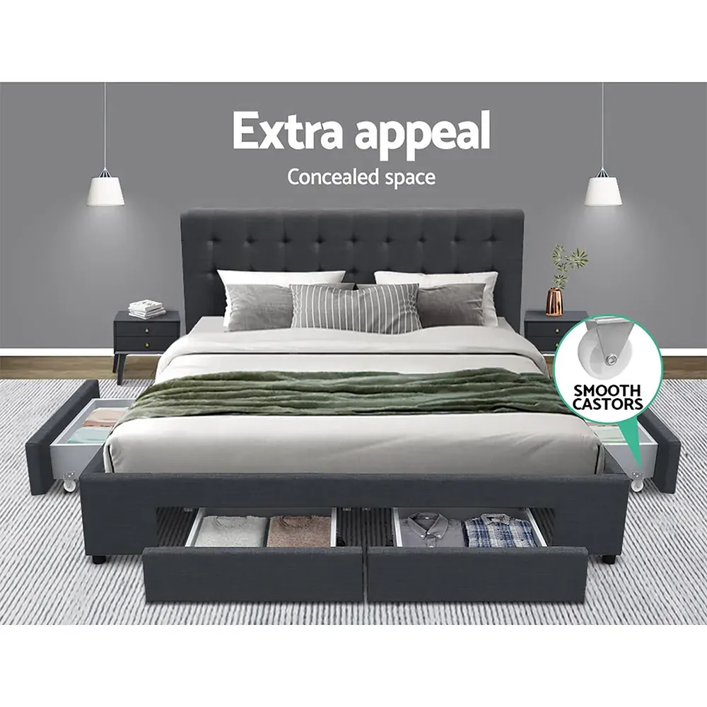 Rogues Bed Frame Fabric Storage Drawers Price