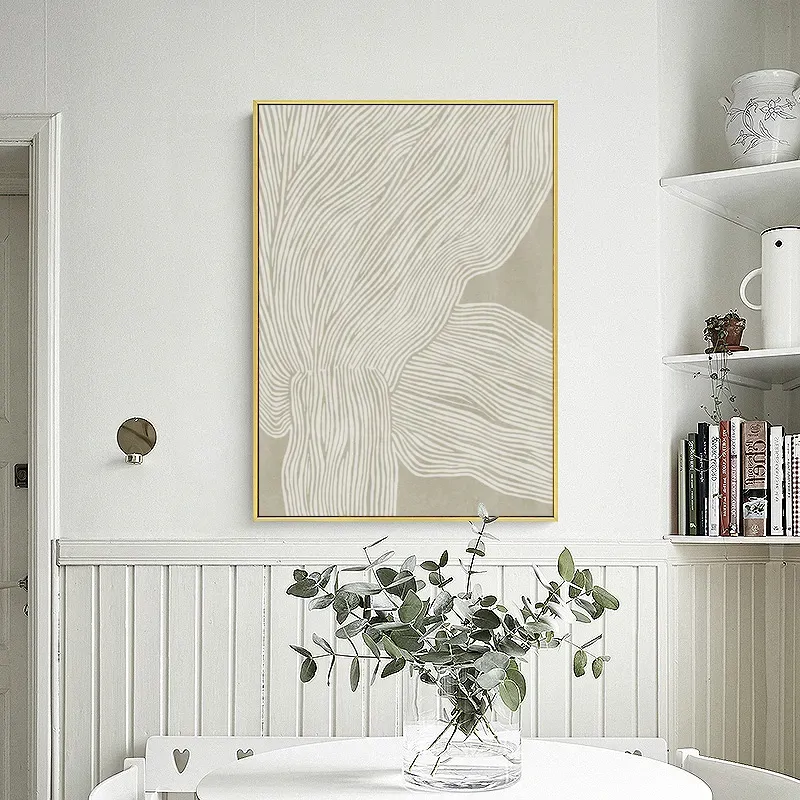 Abstract Line 2 Sets Gold Frame Canvas Wall Art Price