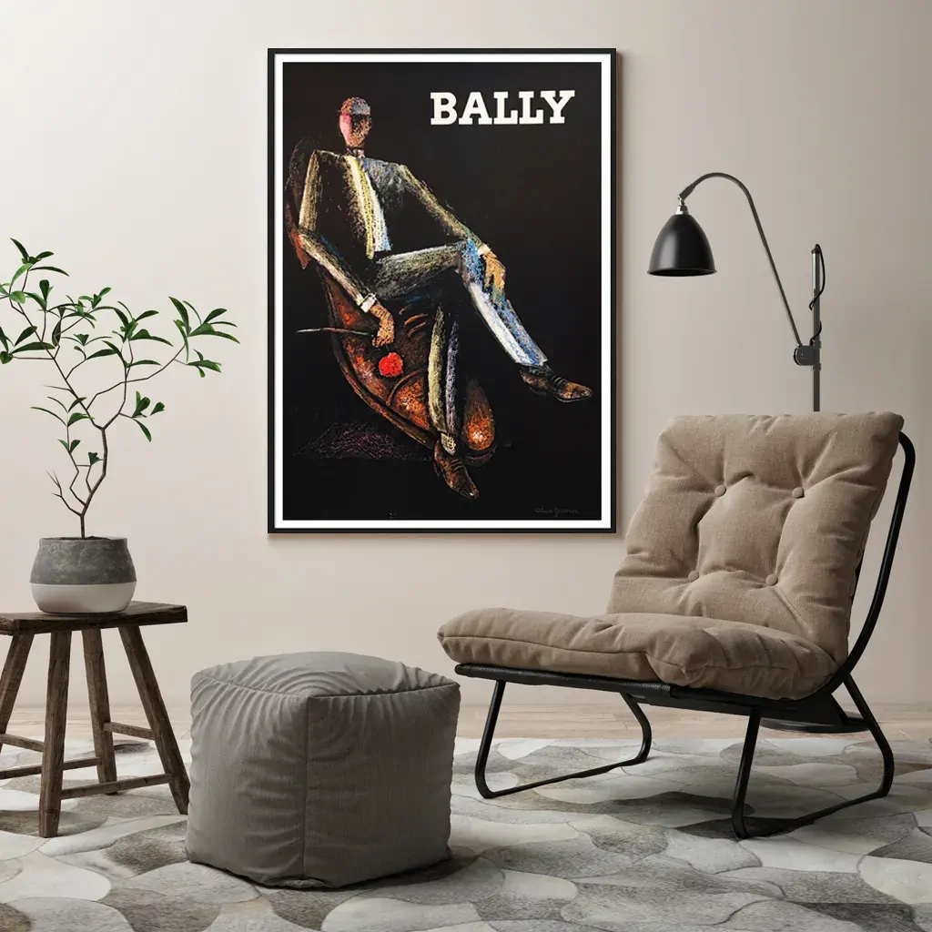 Bally Man & Woman 2 Sets Black Frame Canvas Wall Art Price