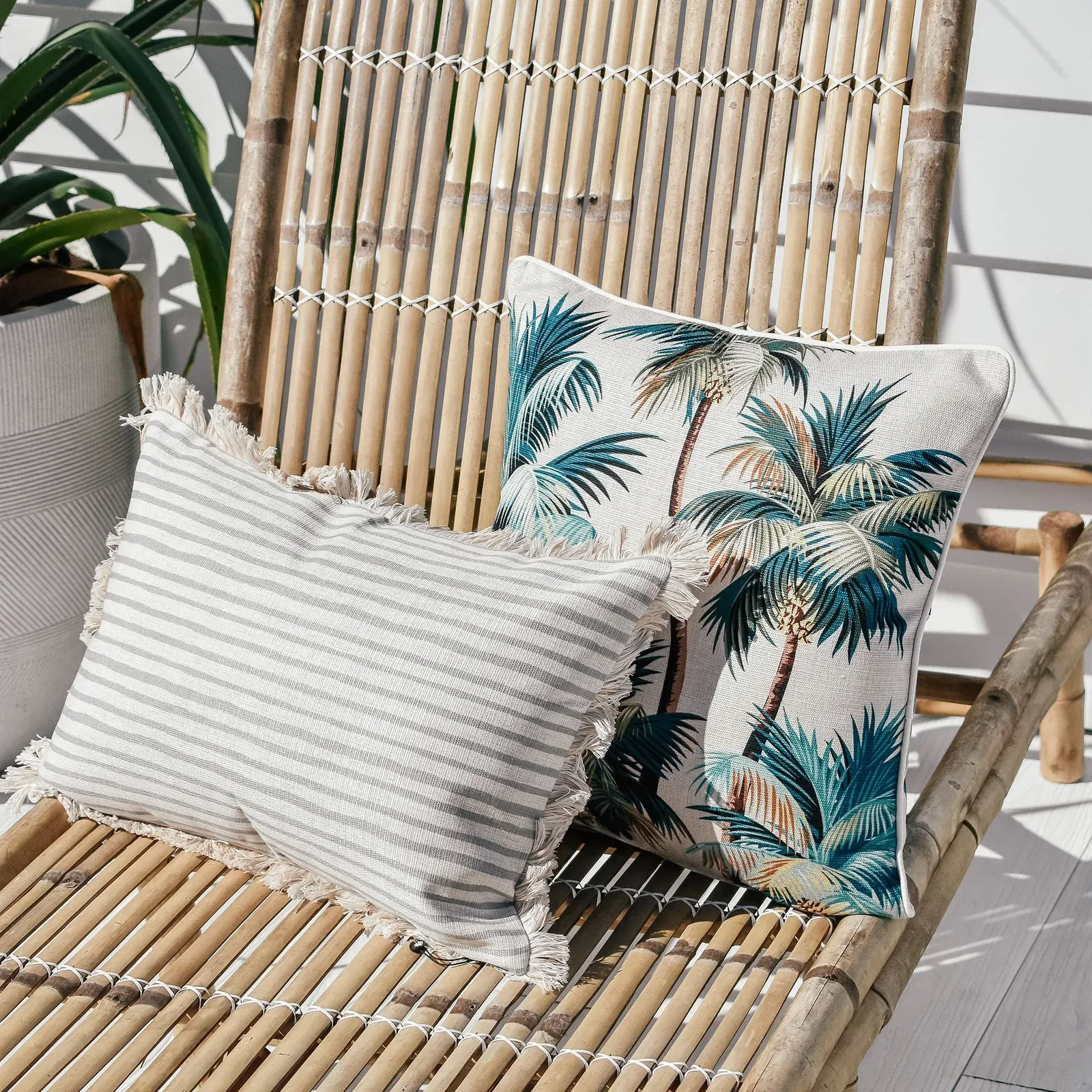 Cushion Cover-Coastal Fringe-Paint Stripes Smoke Price