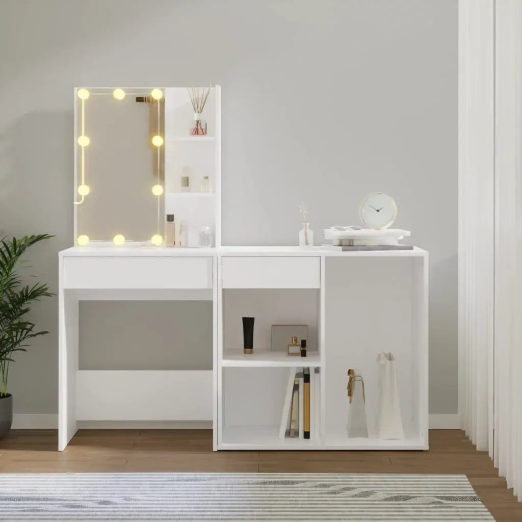 LED Dressing Table with Cabinet Engineered Wood Price