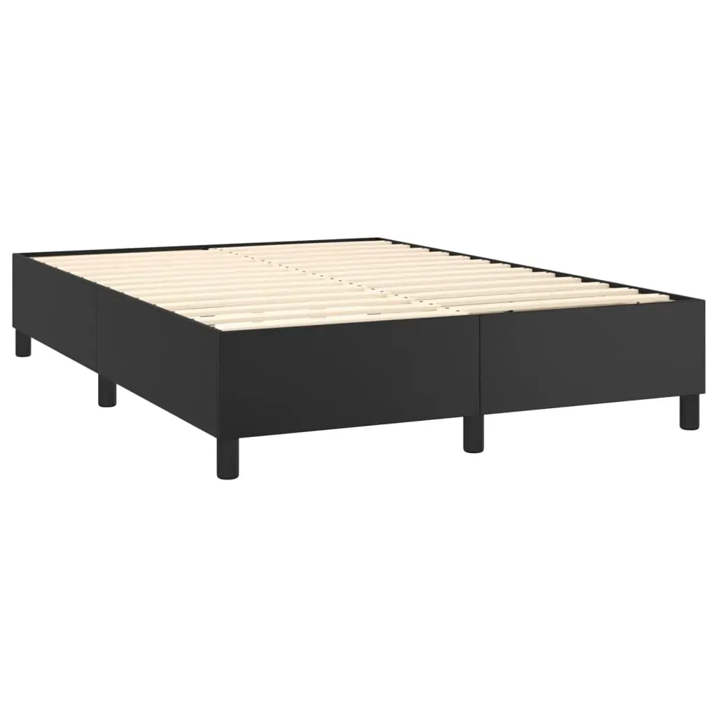 Box Spring Bed Frame Black Faux Leather Price