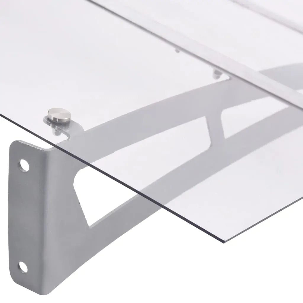 Door Canopy Silver and Transparent Polycarbonate Price