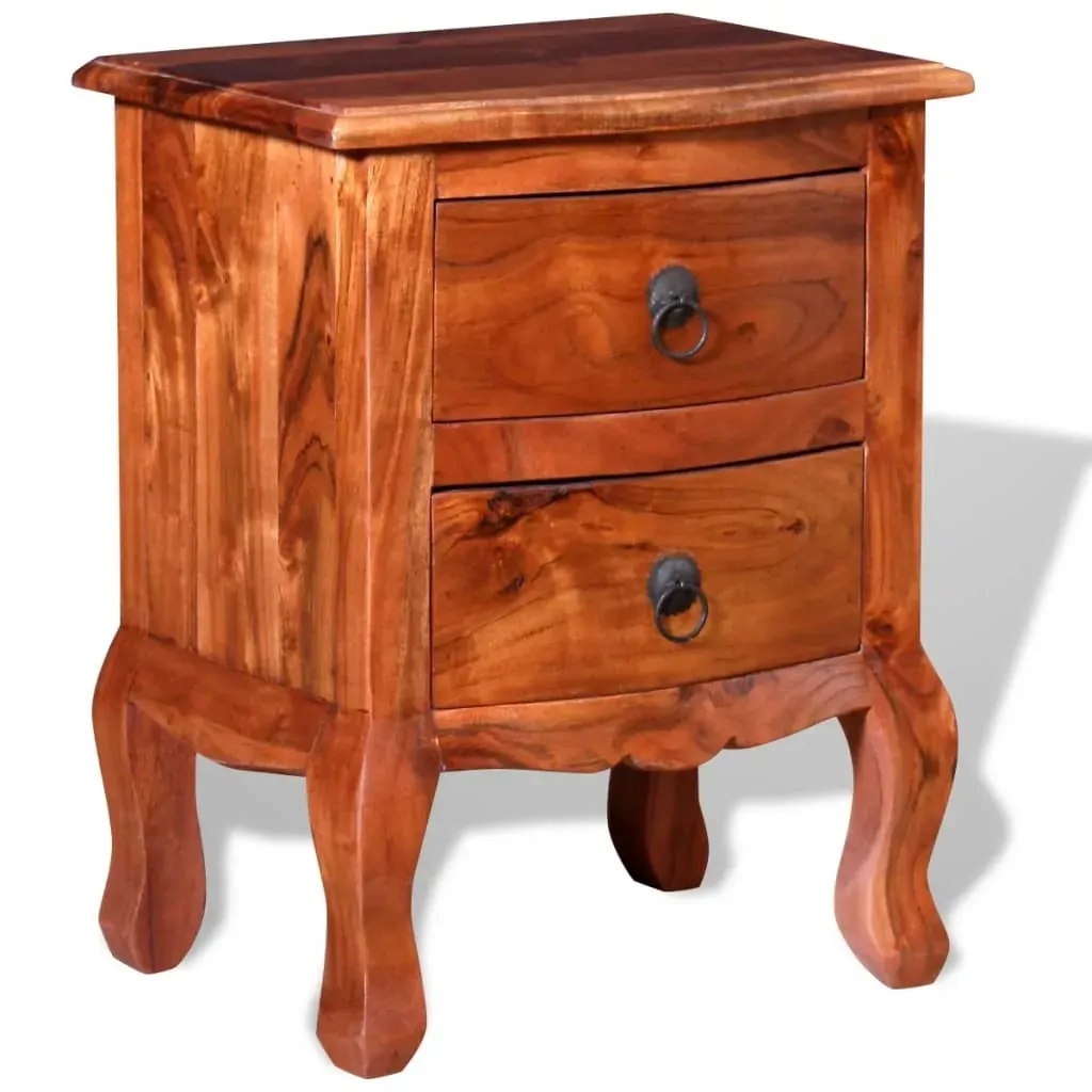 Neptune Nightstand with Drawers Solid Acacia Wood Price