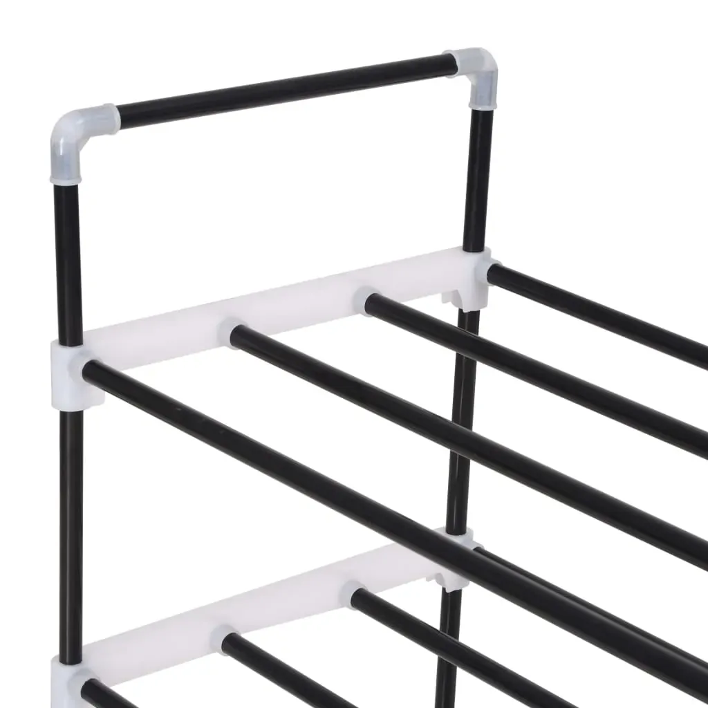Shoe Rack with Metal and Plastic Black Price
