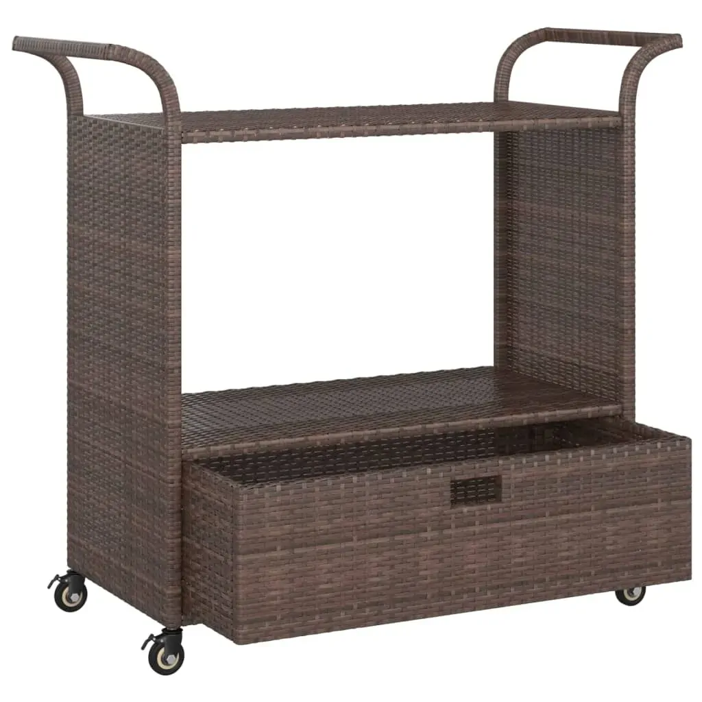 Bar Cart with Drawer 100x45x97 cm Poly Rattan Price