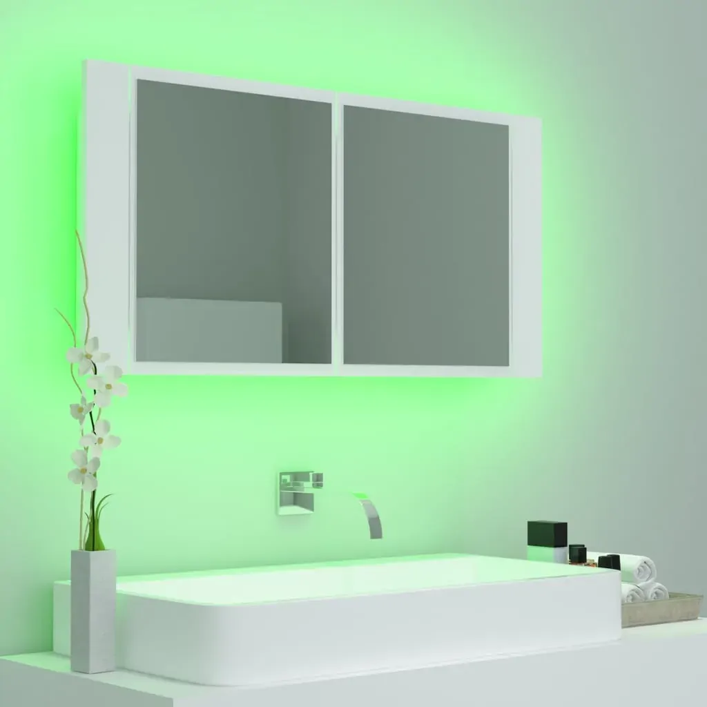LED Bathroom Mirror Cabinet 90x12x45 cm Price
