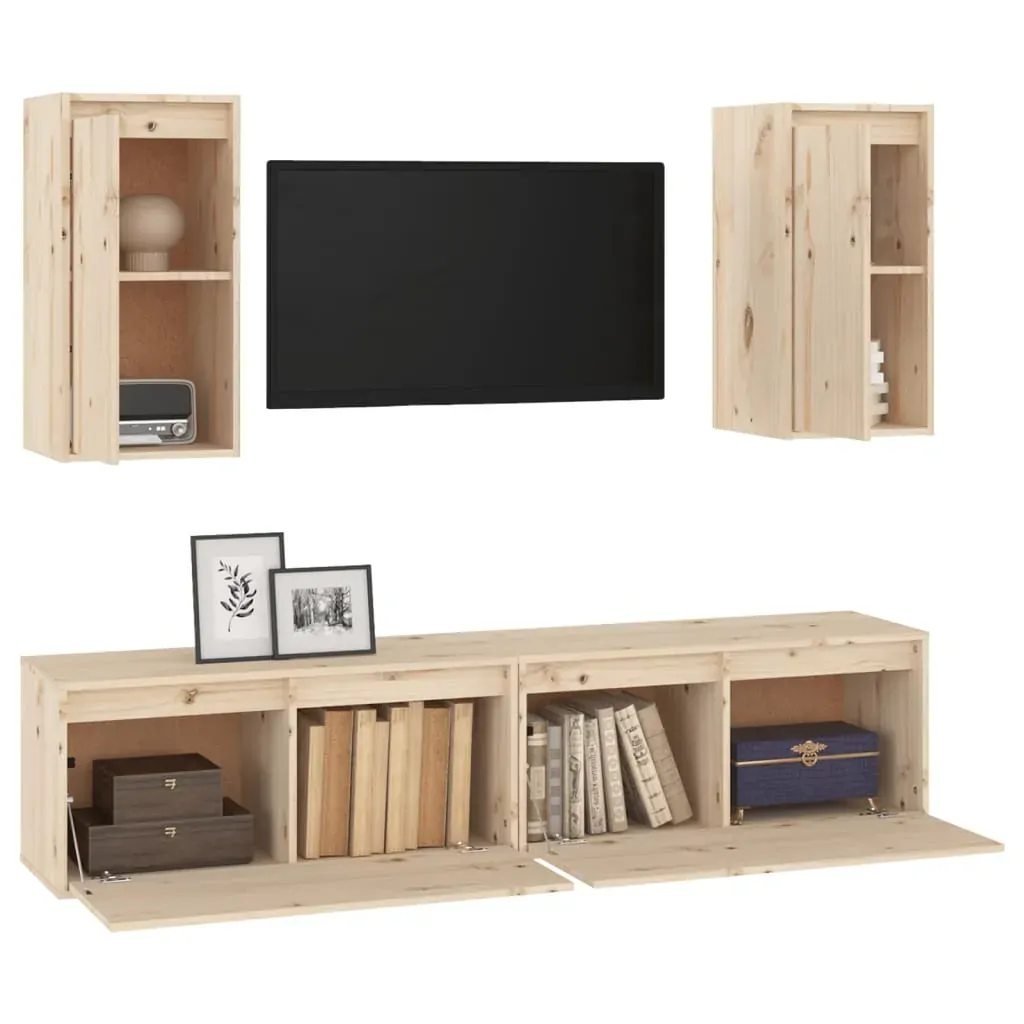 Tewkesbury TV Cabinets 4 pcs Solid Wood Pine Price