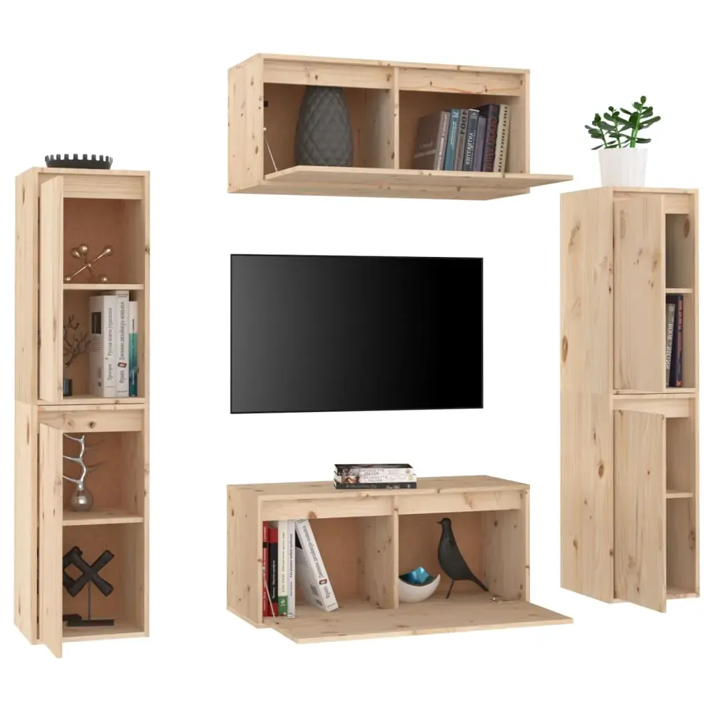 Buckie TV Cabinets 6 pcs Solid Wood Pine Price