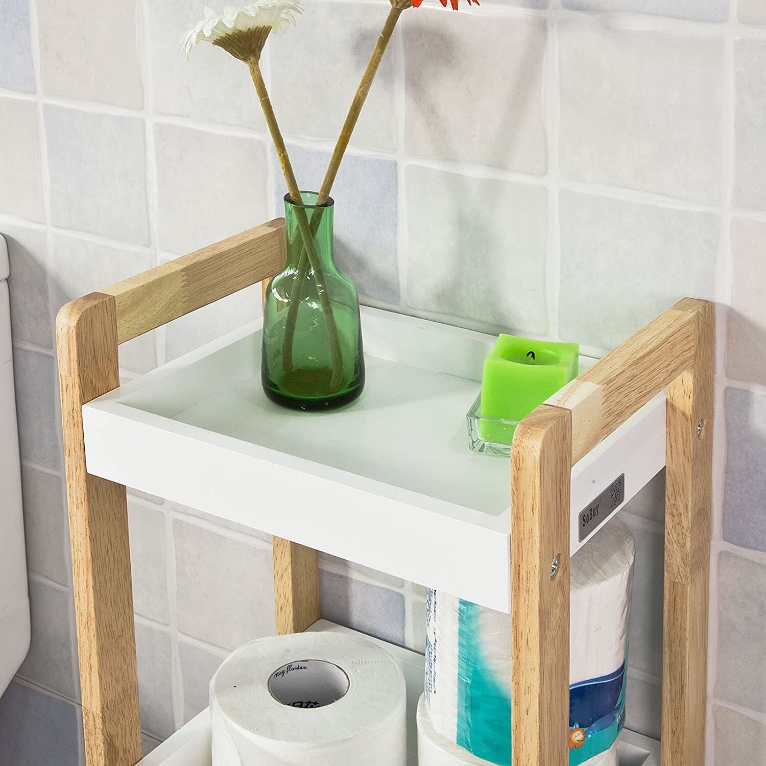 3-Tier White Storage Bathroom Shelf Price