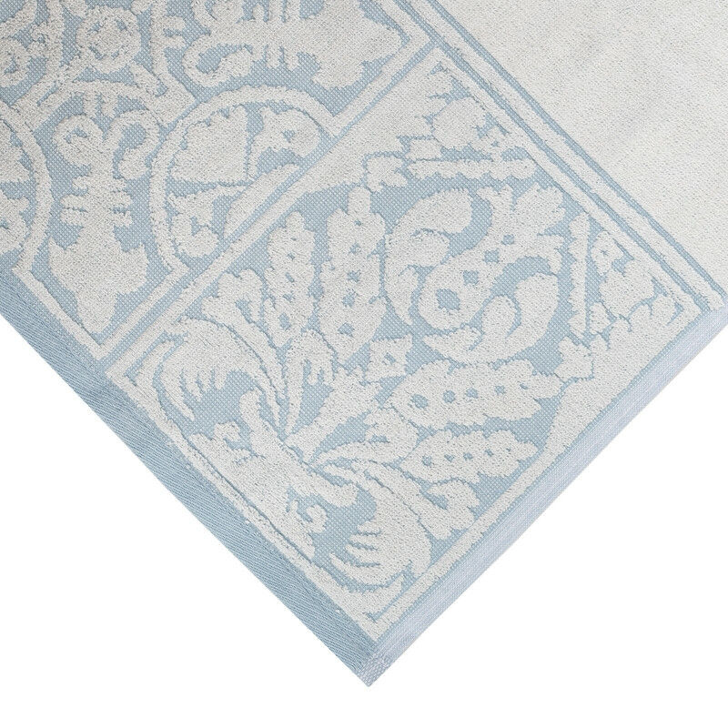 Premium Cotton Towel Jacquard White Blue Design Price