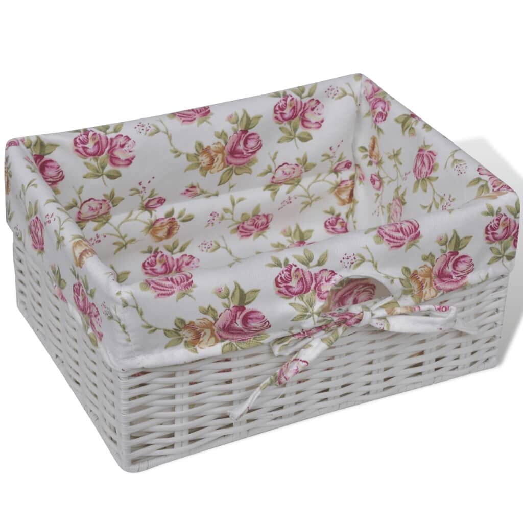 Cabinet with 1 Drawer and 3 Baskets White Wood Price