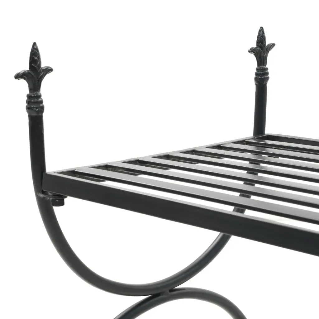 Bench Vintage Style Metal 83x42x55 cm Black Price