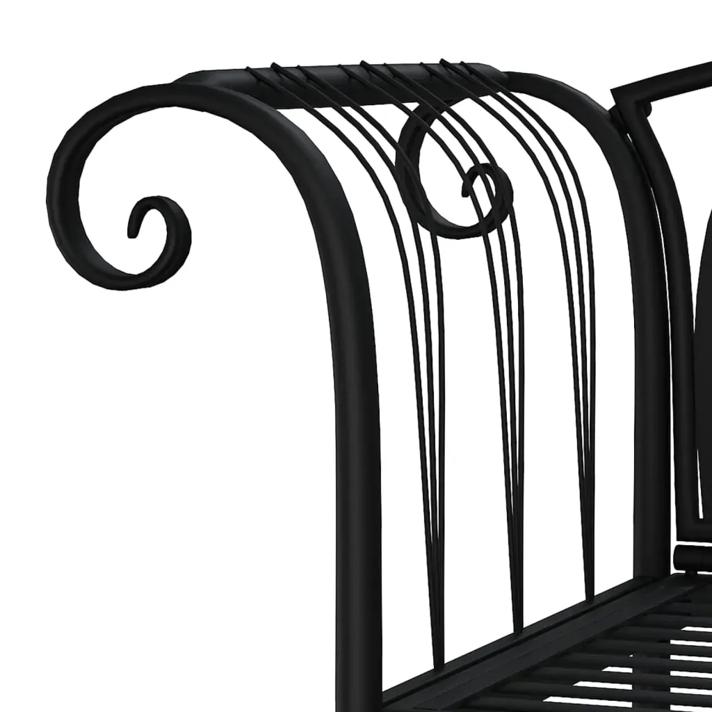 2-Seater Garden Bench 128 cm Black Steel Price