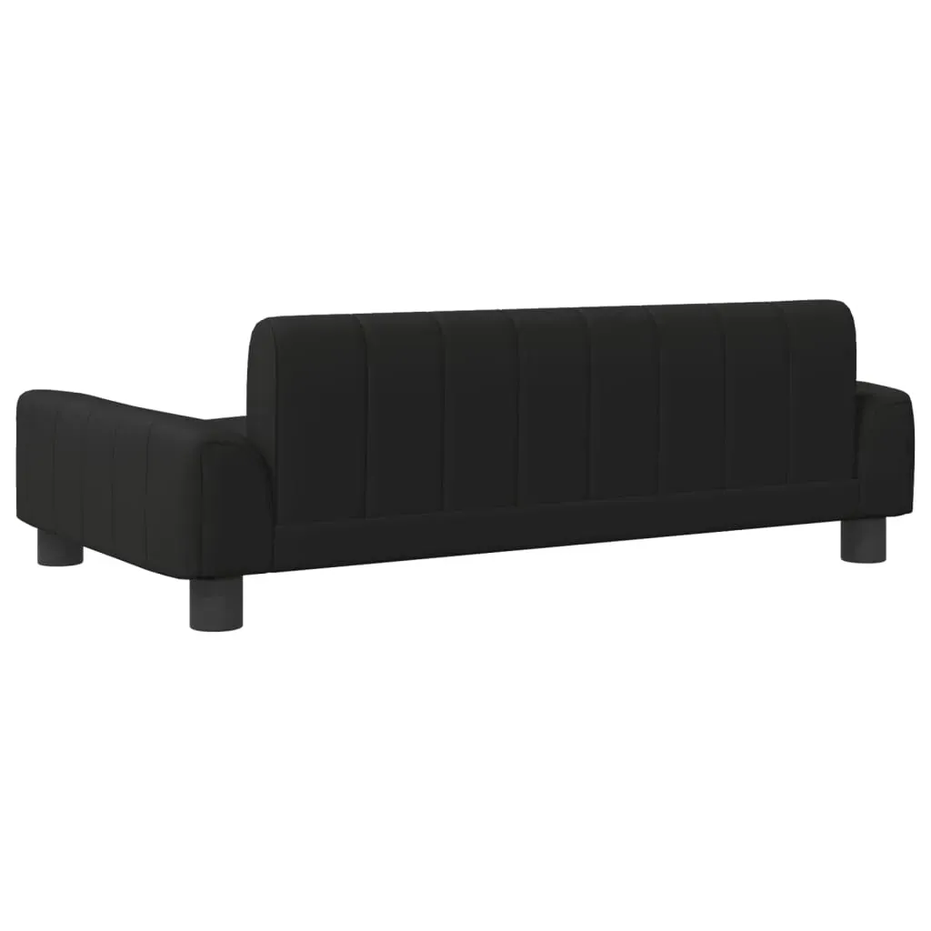 Kids Sofa Black 90x53x30 cm Faux Leather Price