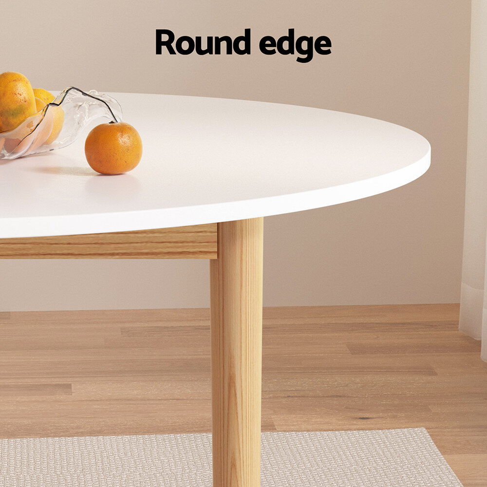 Artiss Dining Table Round White 108CM Diameter Demi Price