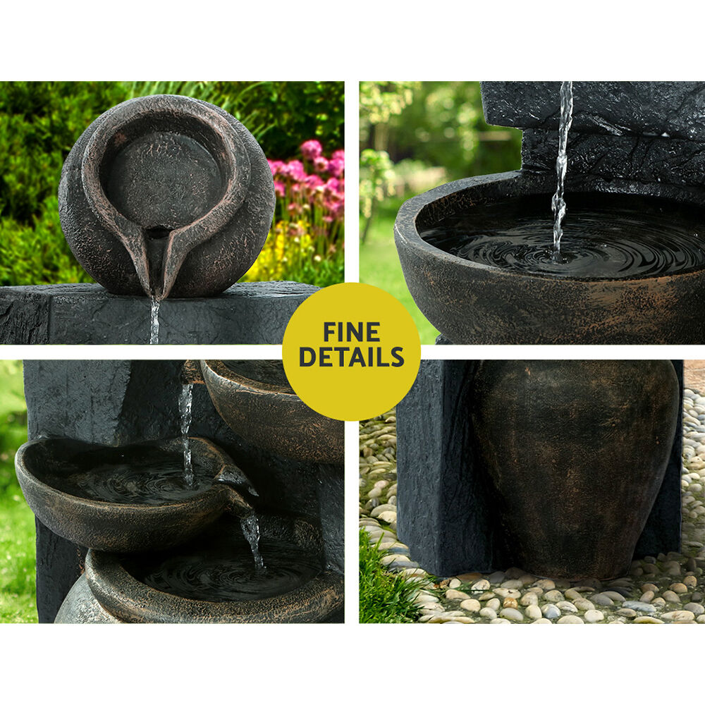Gardeon Solar Water Feature Cascading Fountain 5 Tiered Bowl Bird Bath 99CM Price