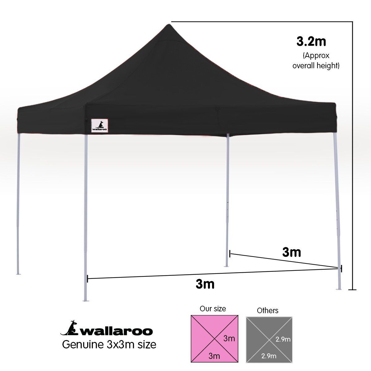Gazebo Tent Marquee 3x3 PopUp Outdoor Wallaroo Price