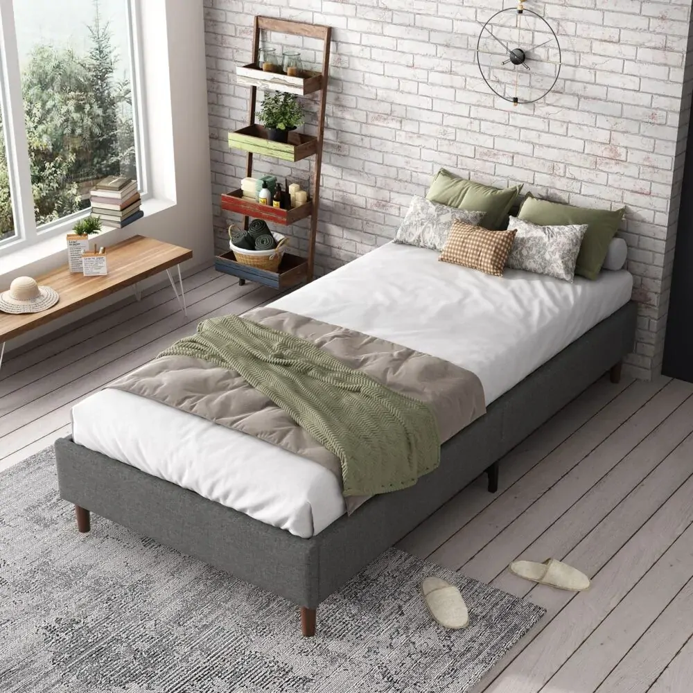 Bed Frame Mattress Foundation (Dark Grey) Price