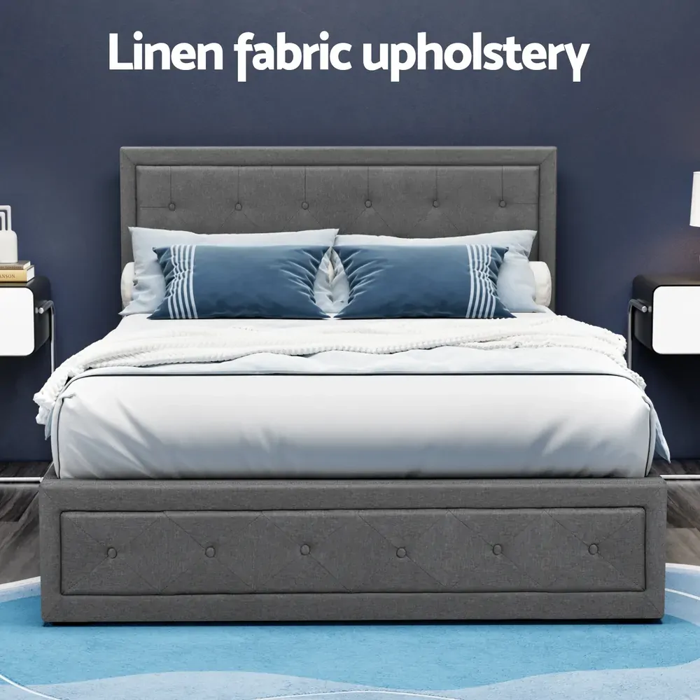 Antonio Bed Frame Fabric Gas Lift Storage Price
