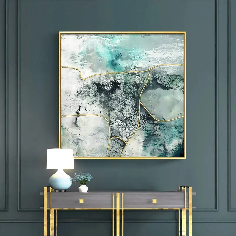 Marbled Green 2 Sets Gold Frame Canvas Wall Art Price