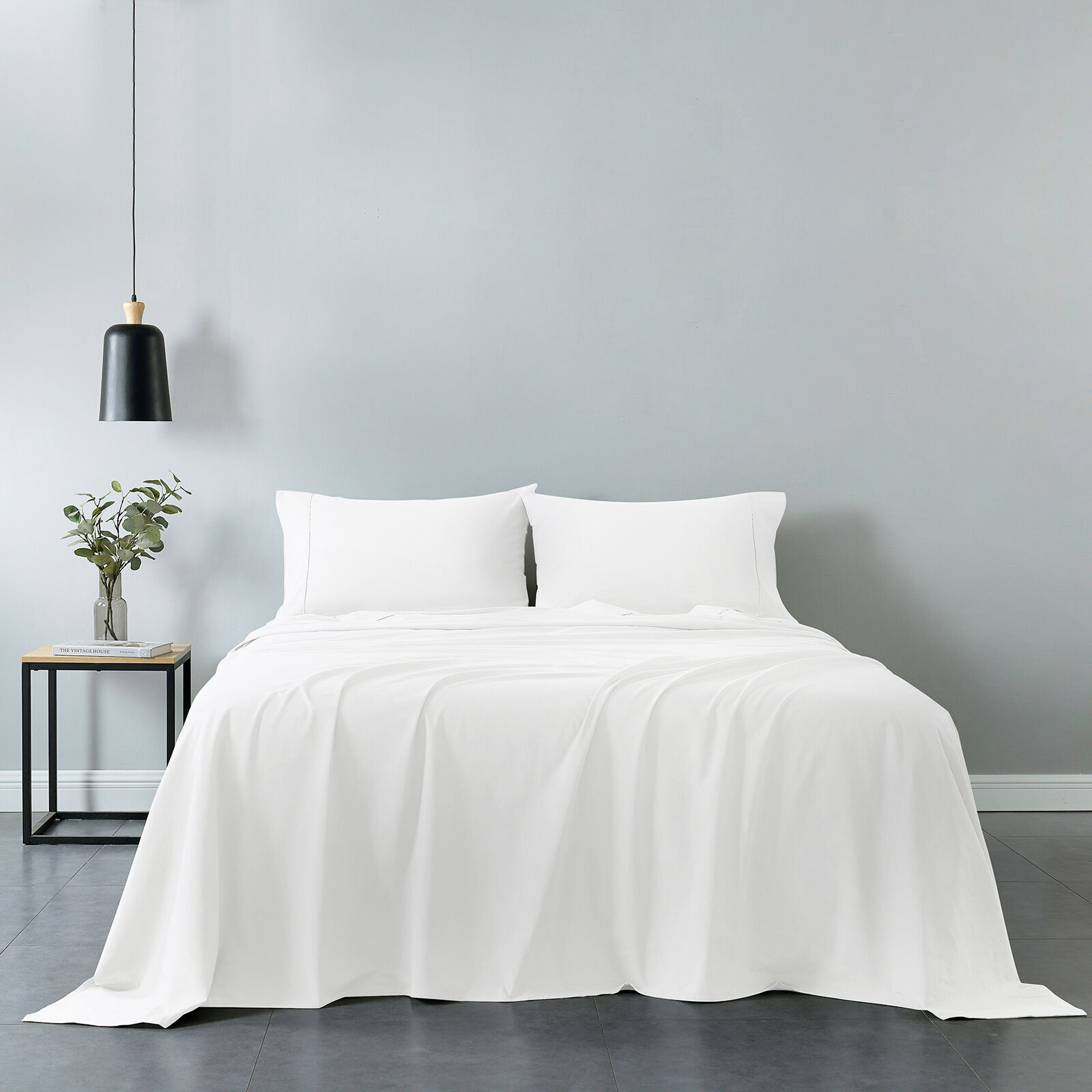 Royal Comfort Vintage Washed 100 % Cotton Sheet Set Single - White - Model-EBEA1B Price