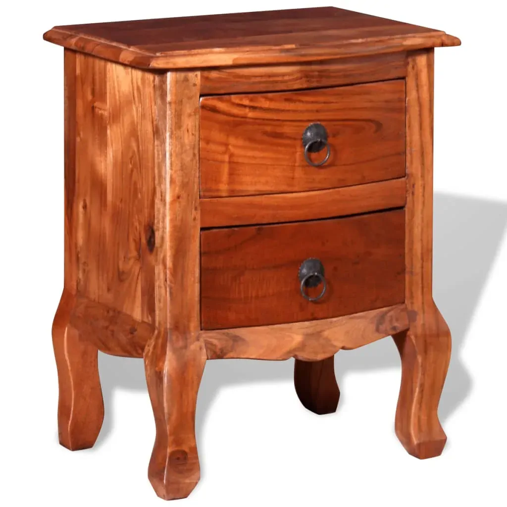 Neptune Nightstand with Drawers Solid Acacia Wood Price