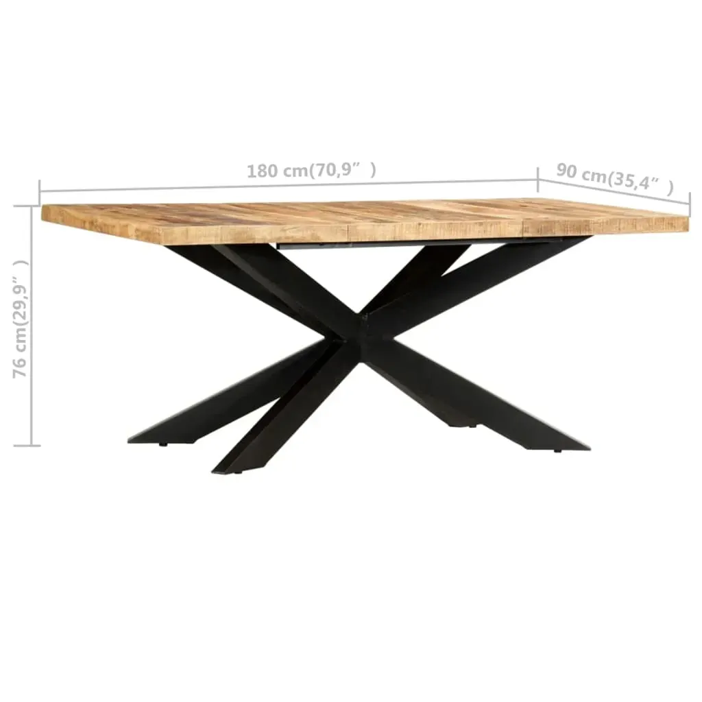 Dining Table 180x90x76 cm Solid Rough Mango Wood Price