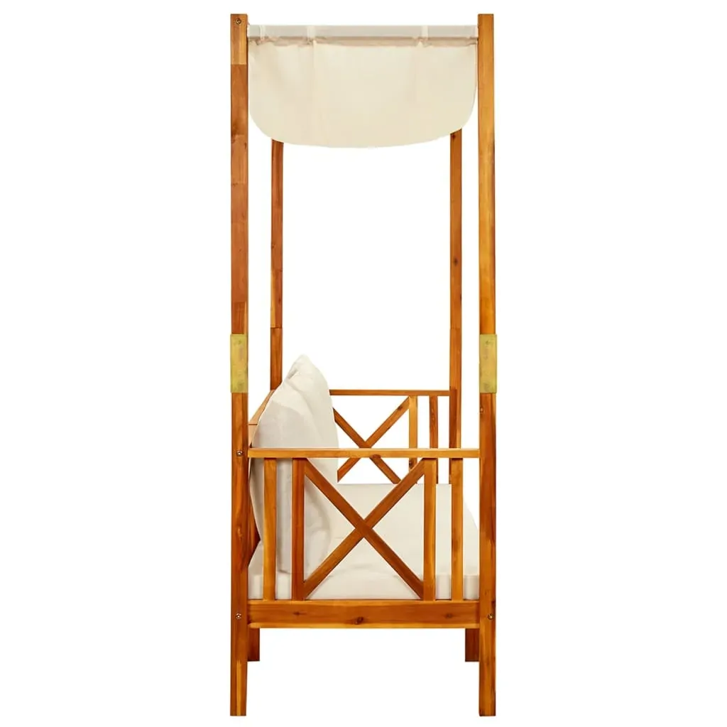 Garden Bench with Canopy Solid Acacia Wood Price