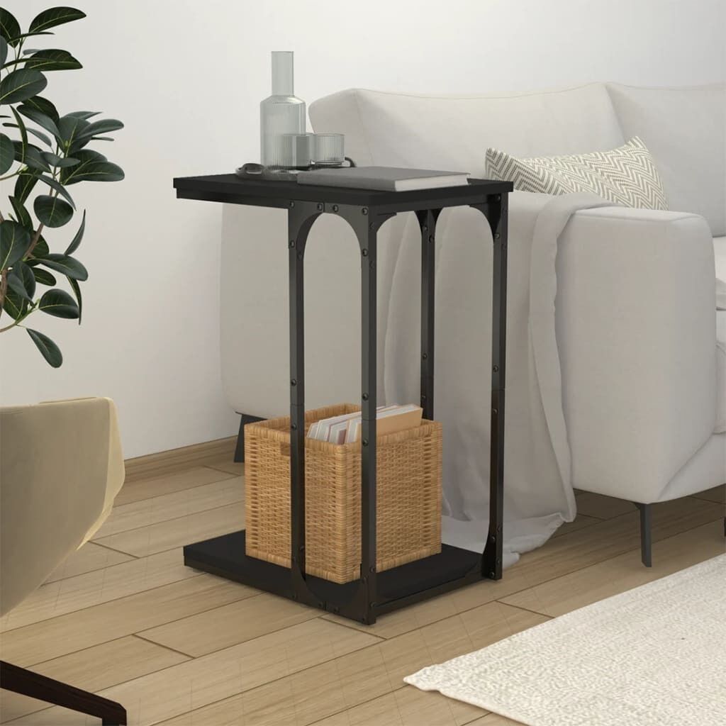 Side Table Black 50x35x52 cm Engineered Wood Price