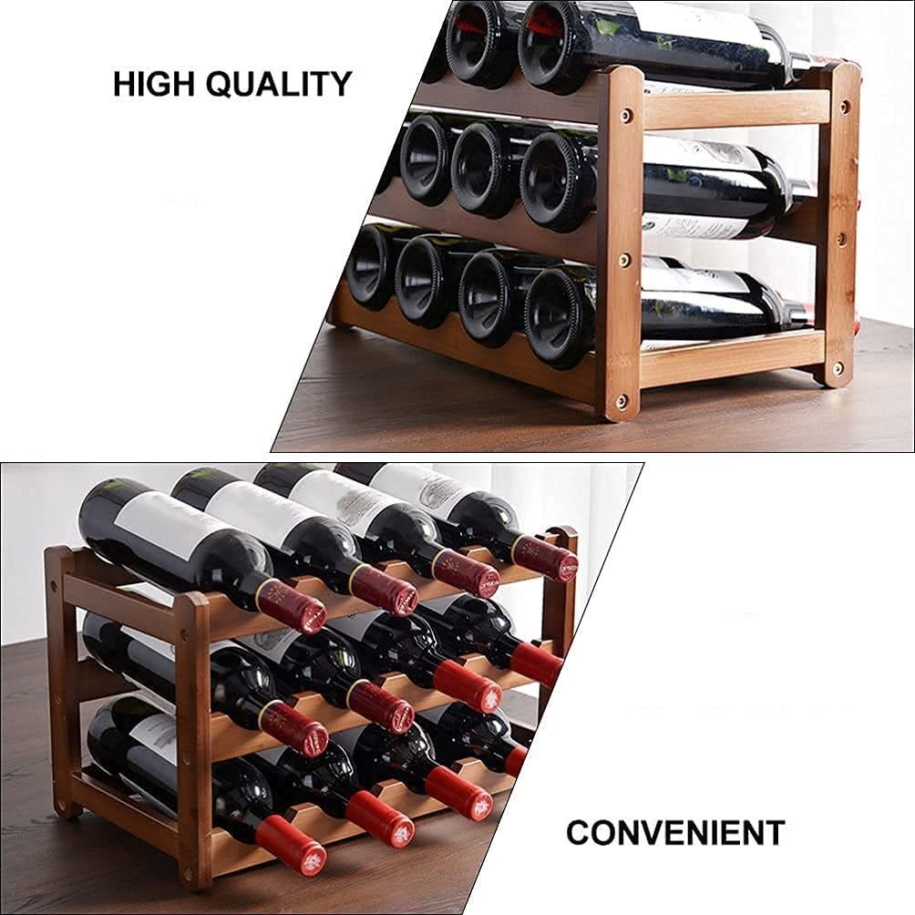3-layer Bamboo Wine Storage Rack (12 bottles) Price