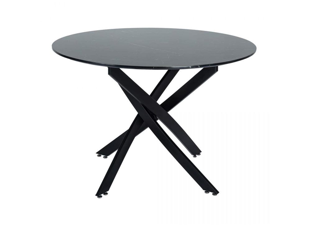 Round Marble-Effect Table-Black Price