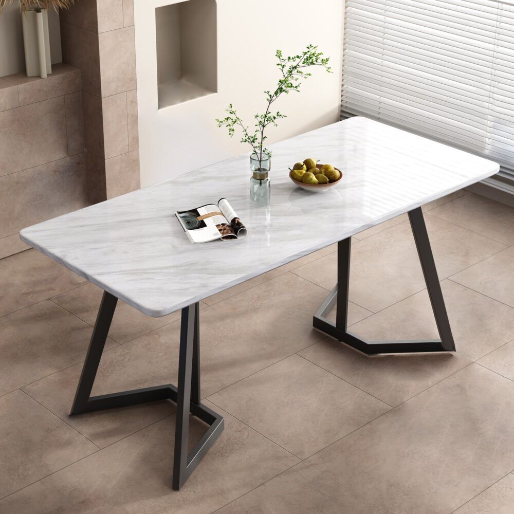 Rectangular Marble-Effect Table Price