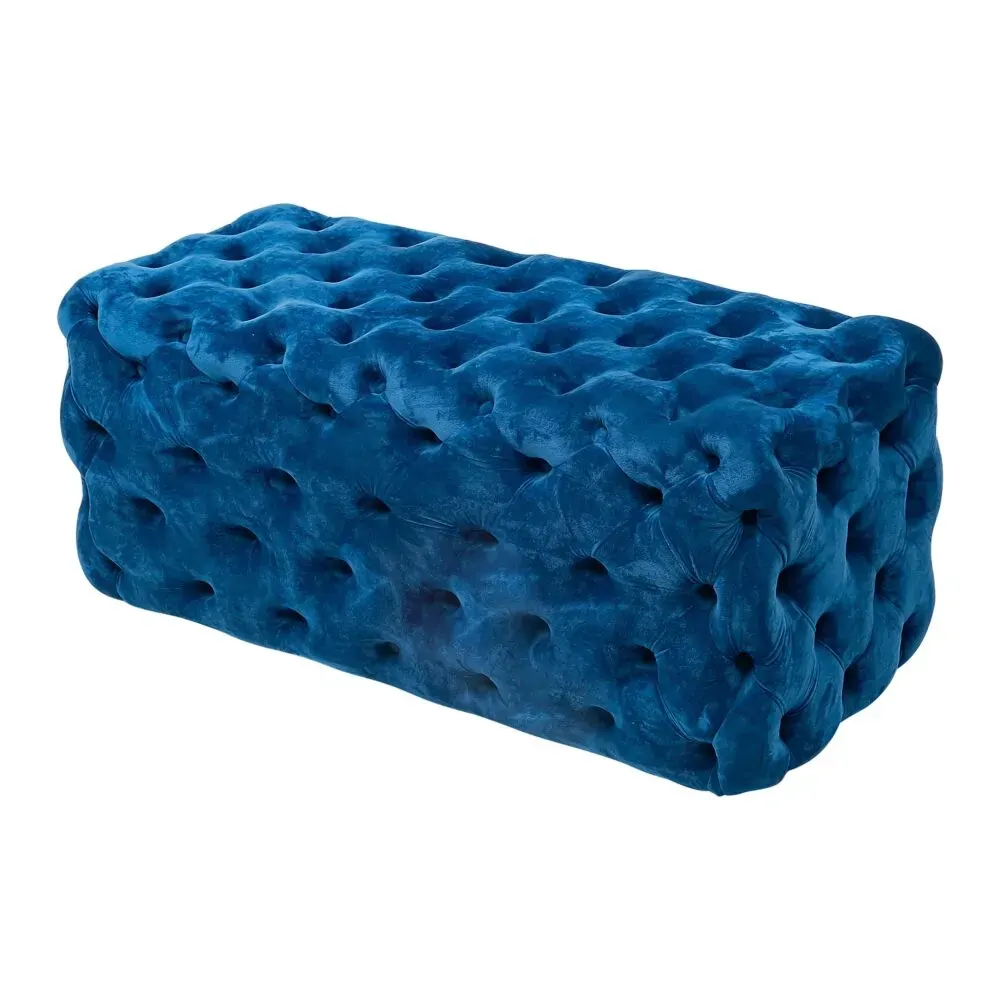 Elsa Navy Blue Velvet Ottoman-Rectangular Price
