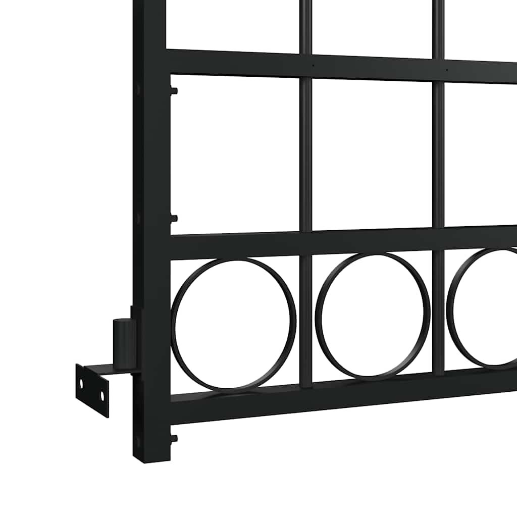 Fence Gate with Arched Top Steel 89x200 cm Black Price