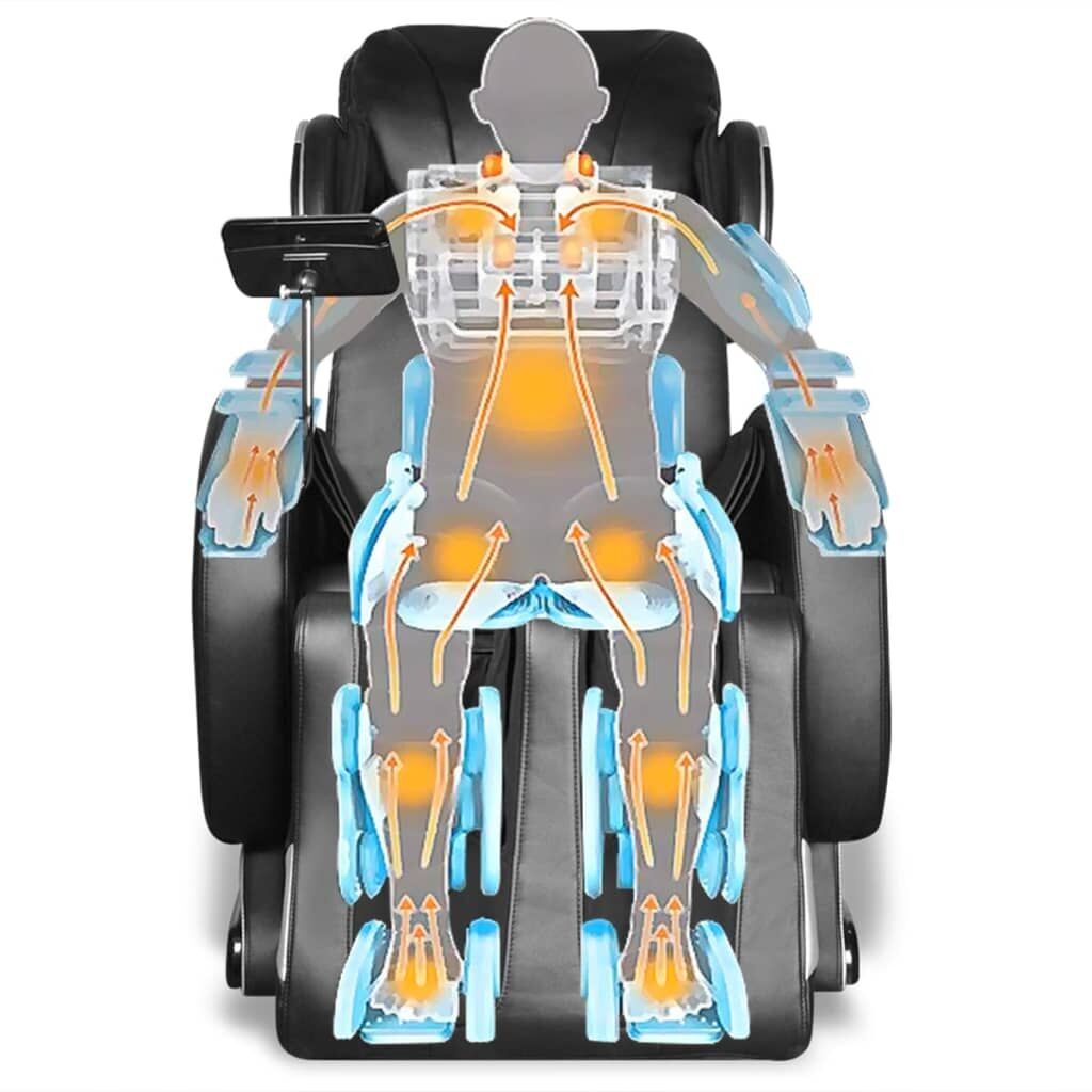 Massage Chair with Super Screen Black Faux Leather Price