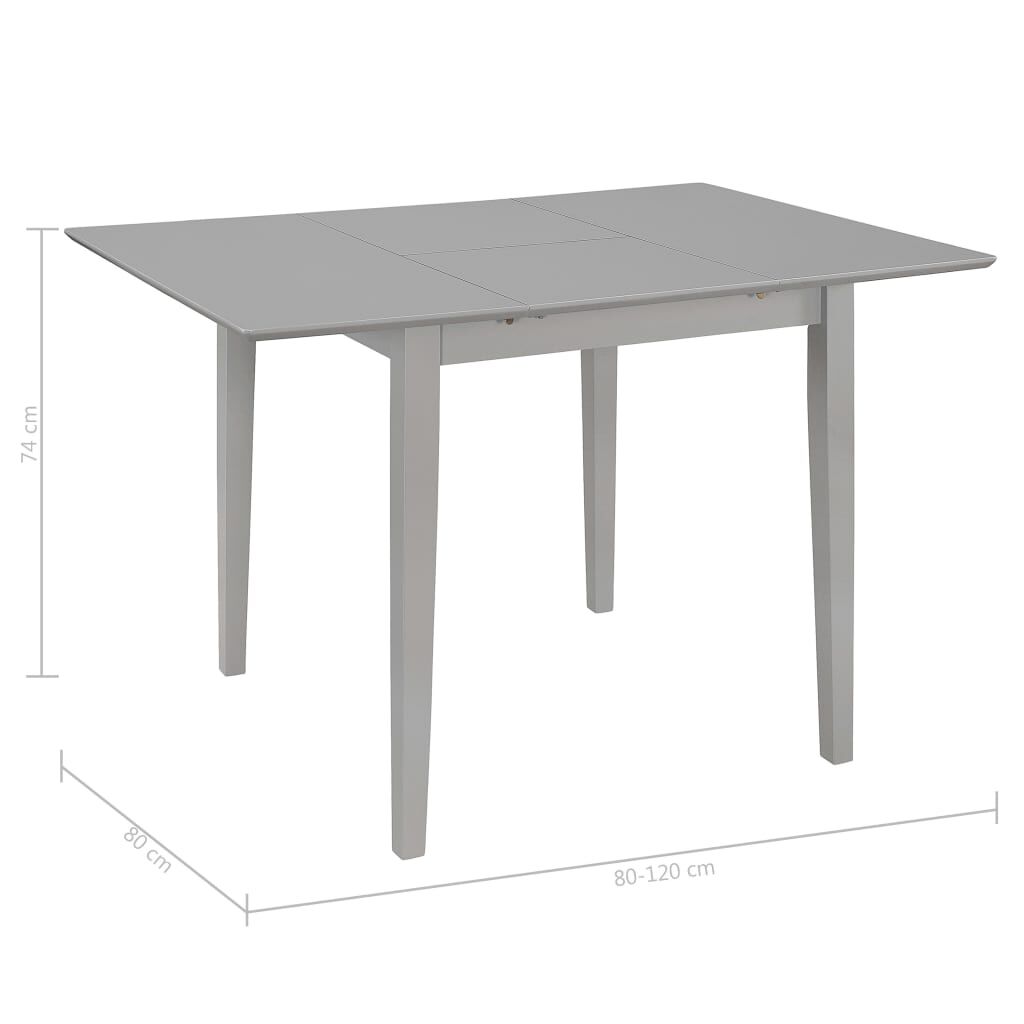 Extendable Dining Table Grey (80-120)x80x74 cm MDF Price
